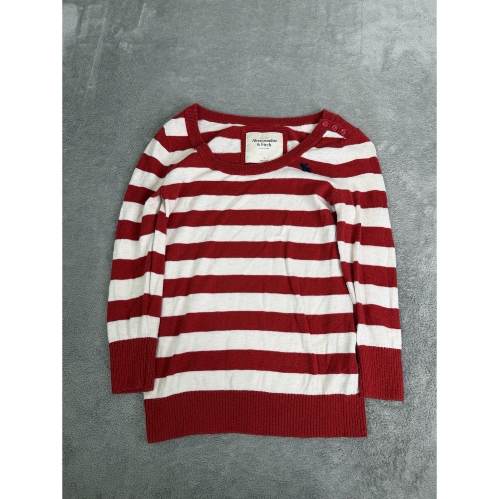 Vintage Y2K Abercrombie & Fitch Pullover Sweater Women's Size Small Red Striped